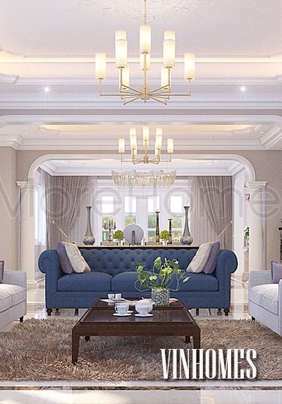 Thiết kế nội thất biệt thự Vinhome RiverSide tân cổ điển cao cấp