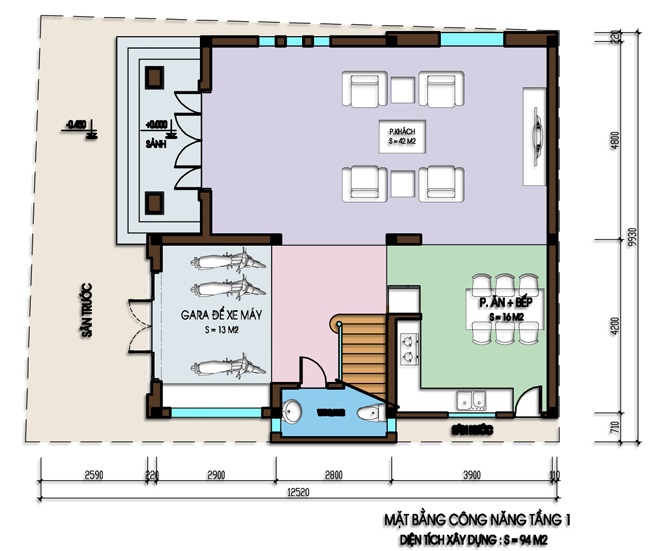 Tư vấn thiết kế xây dựng nhà biệt thự 80m2 