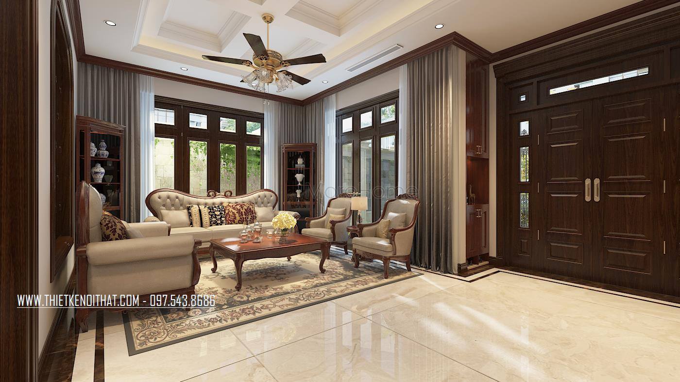 Thiết kế nội thất biệt thự tân cổ điển tại thành phố giao lưu
