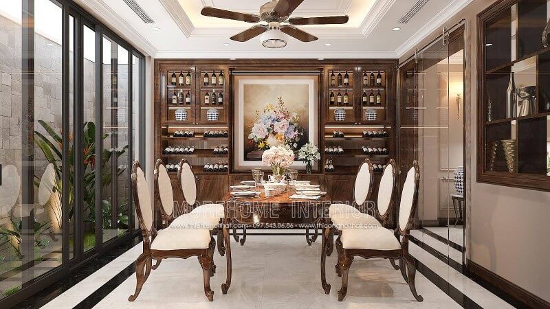 Mẫu tủ rượu trang trí gỗ tự nhiên đẹp tôn thêm sự đẳng cấp cho gia chủ